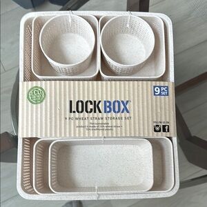 LockBox Wheat Straw Storage Set - Cream